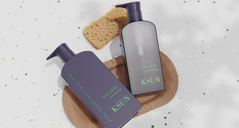 定制丨平斜肩沐浴露瓶